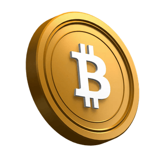 Bitcoin (BTC) inclinada como moneda en el diseño de la sección hero